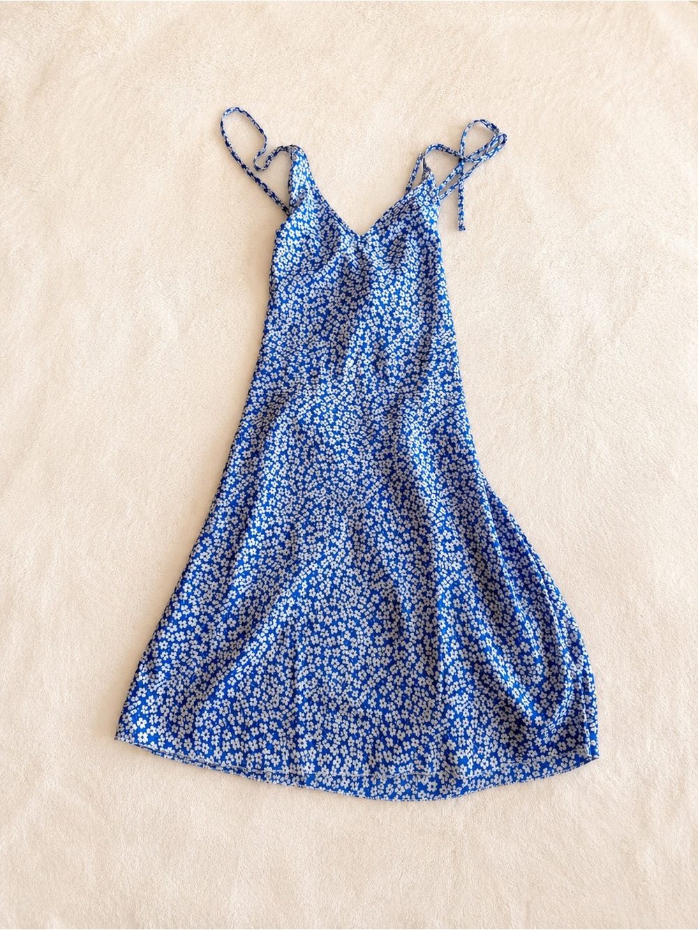 SHEIN Blue Floral Mini Slip Dress